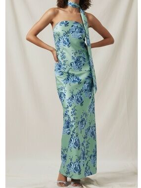 BHLDN | Dresses | Nwt Anthropologie Bhldn Anna Sleeveless Satin Layered  Sheer Crepe Maxi Dress | Poshmark